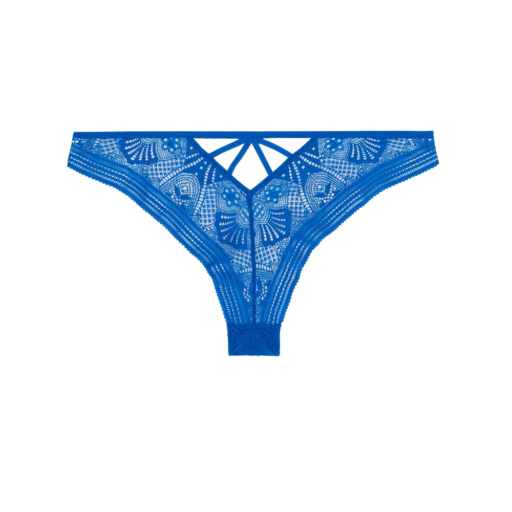 Braguita brasileña con detalles de lazos - azul azul.