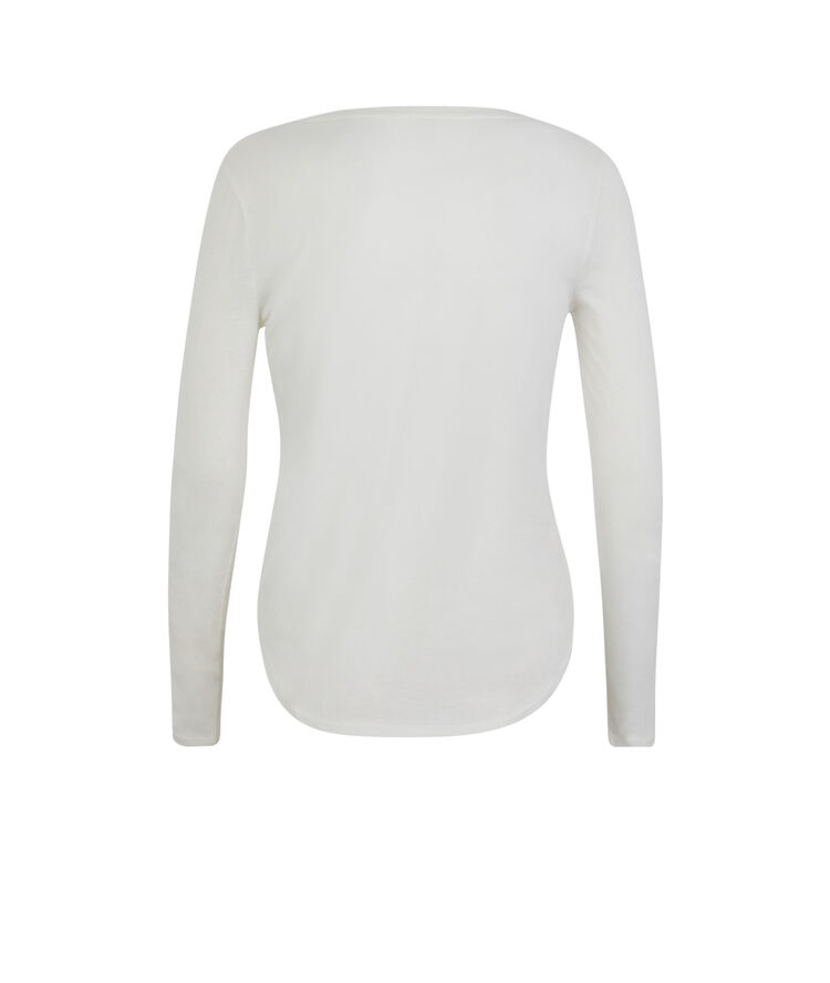 Top liso de manga larga - blanco blanco.
