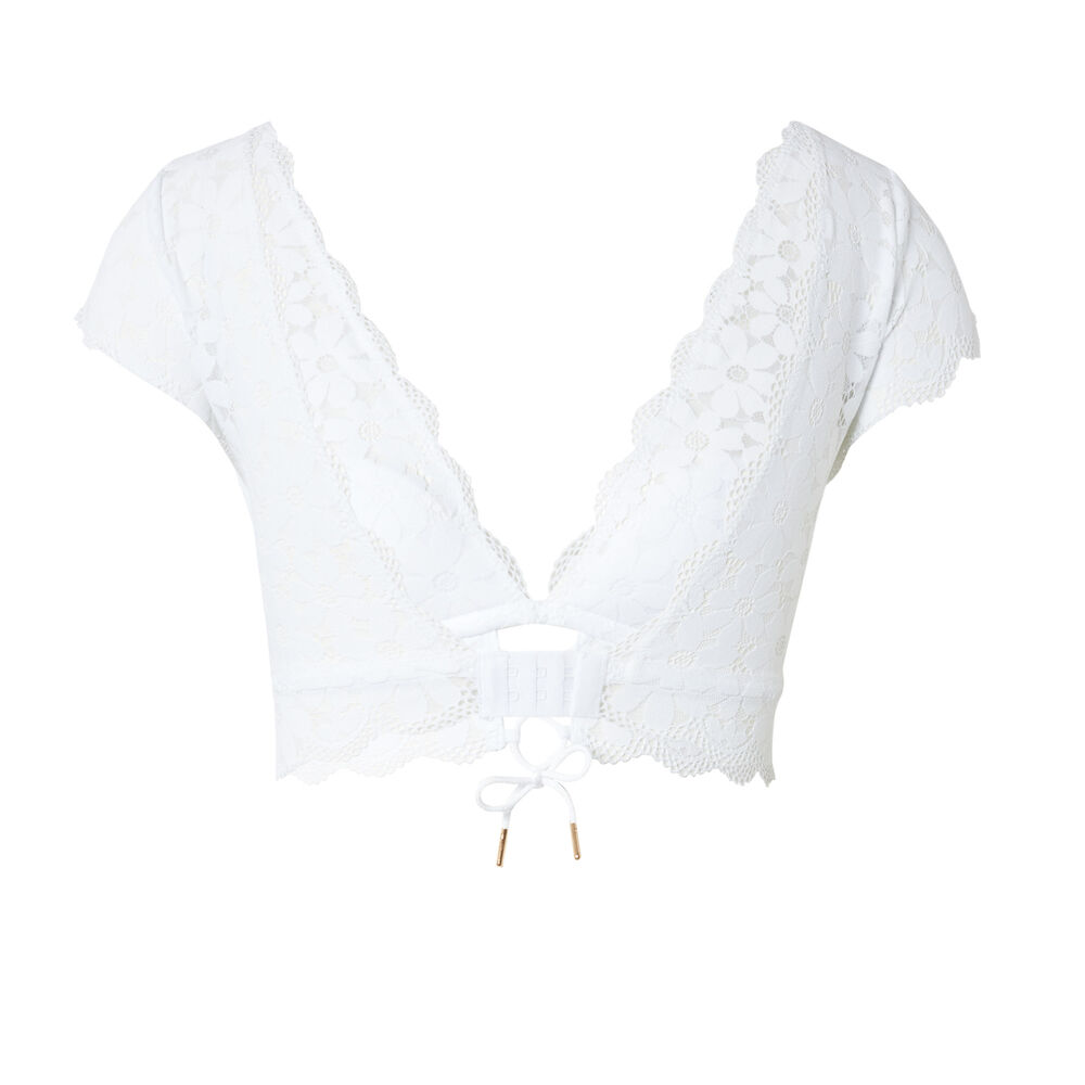 Sujetador con hombros de encaje - blanco blanco.