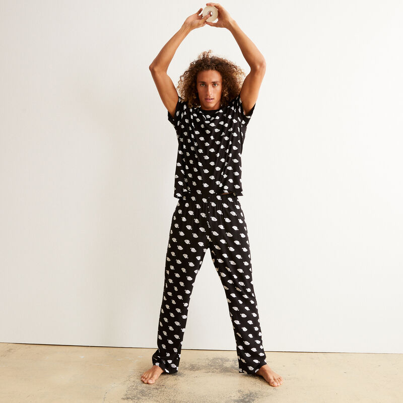 pantalón con motivos de pollo - negro pantalón con motivos de pollo - negro;