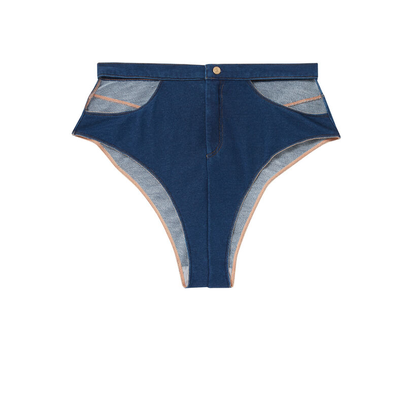 braguitas de talle alto caderas caladas - denim braguitas de talle alto caderas caladas - denim;