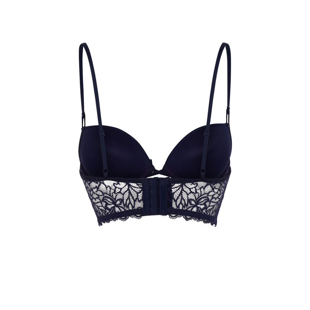 Sujetador push-up de encaje - azul marino azul.