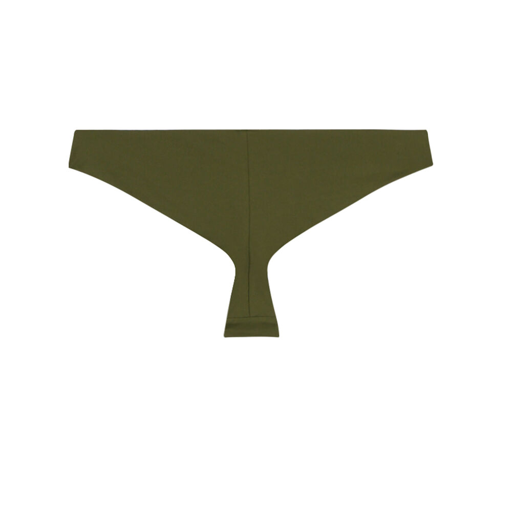 Parte de abajo de bikini braguita brasileña lisa - caqui verde.