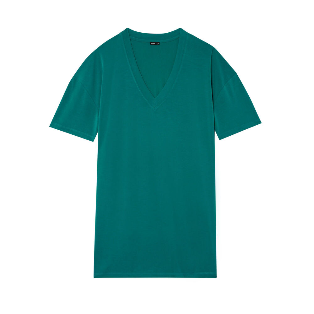 Túnica recta con cuello en v - verde verde.