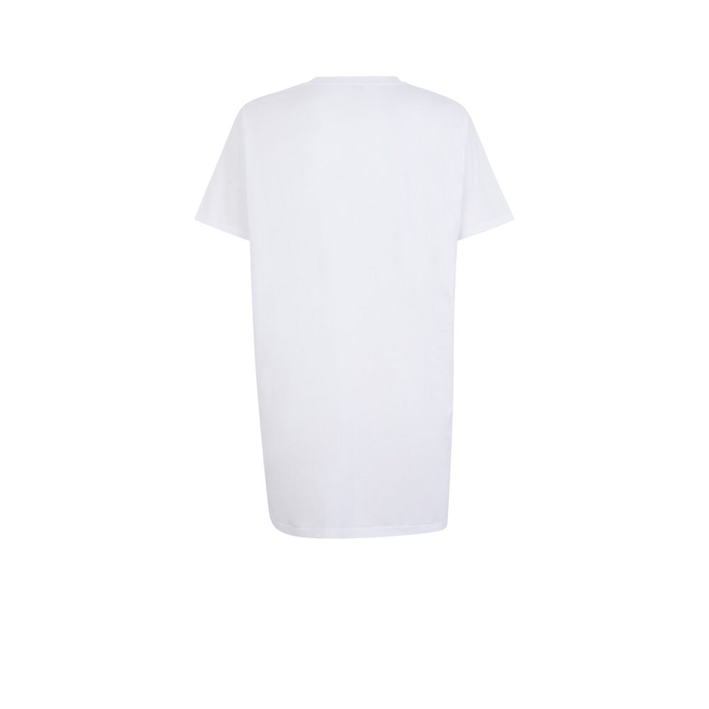 Camiseta larga de manga corta rey león - blanca blanco.