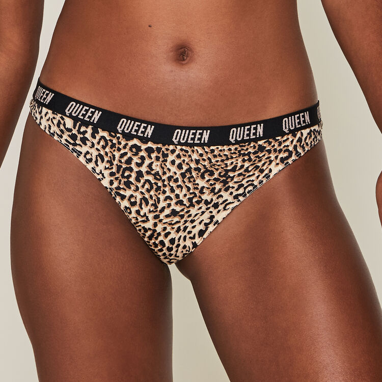 Tanga con microestampado de leopardo widcatiz Tanga con microestampado de leopardo widcatiz;