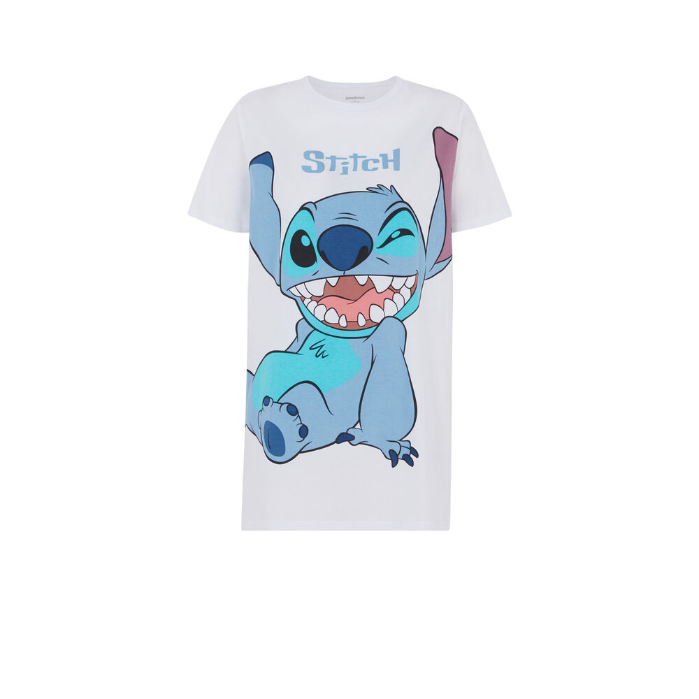 Camiseta larga stitch - blanca blanco.