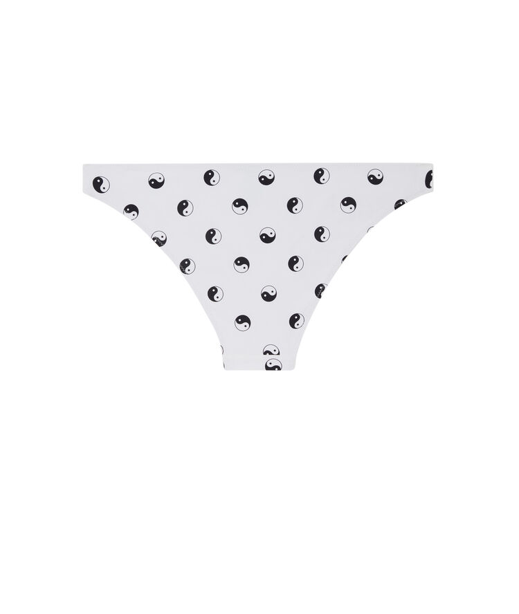 Parte de abajo de bañador blanco con forma de braguita yin y yang - blanco blanco.