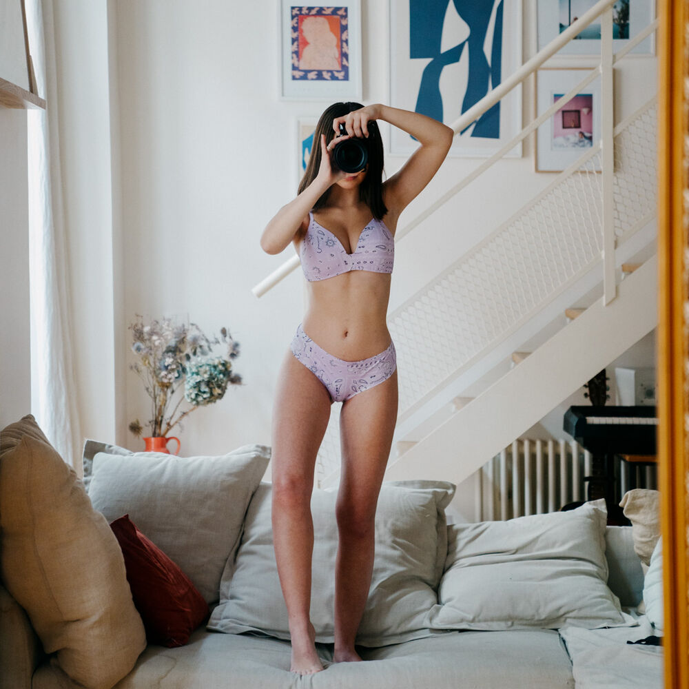 Braguita culotte con motivo de bandana - lila violeta.