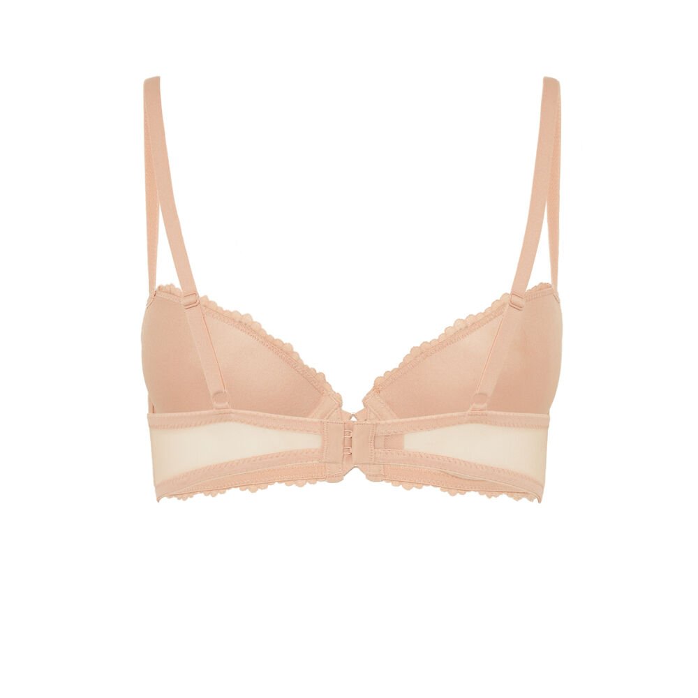 Sostén push-up de encaje floral - rosa rosa.