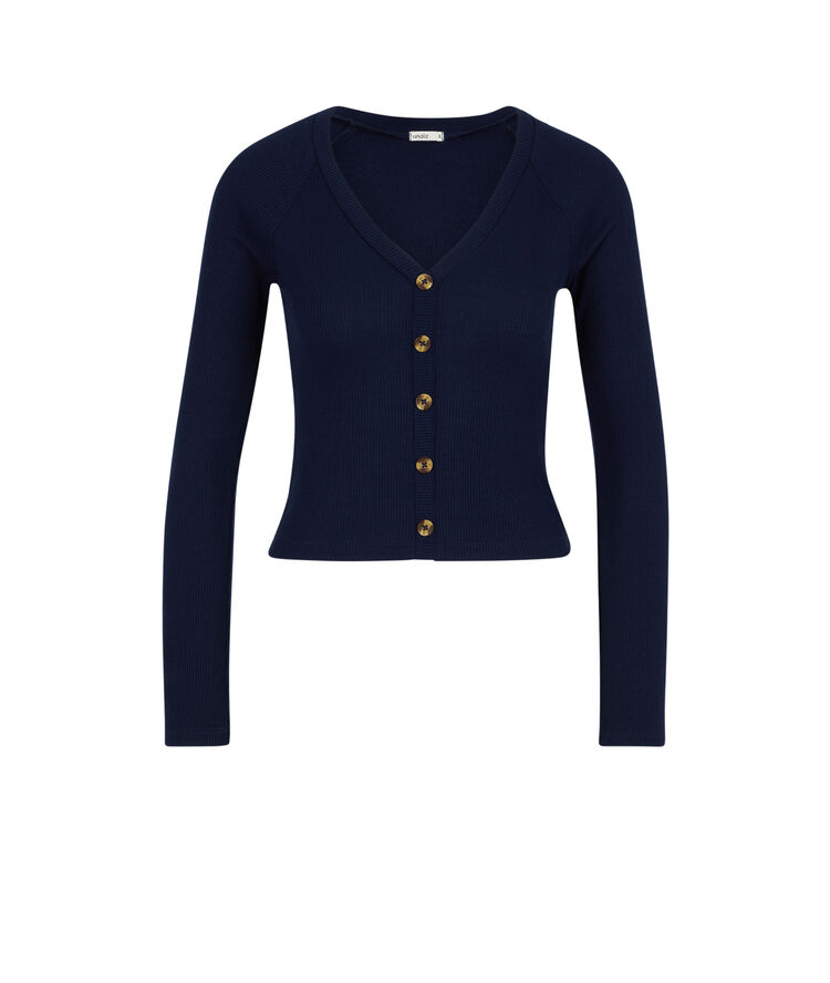 Top de manga larga liso sleevelongiz azul marino.