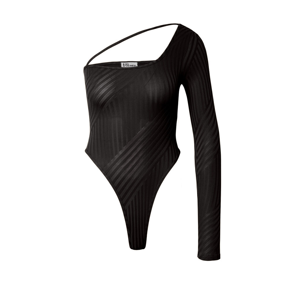Body asimétrico aya x undiz - negro negro.