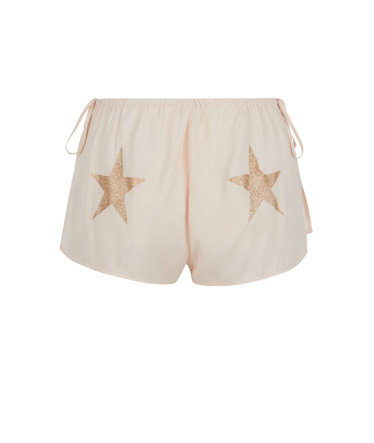 Shorts de satén con estampado de estrellas satistarsiz vainilla.
