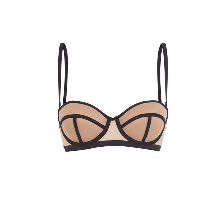Sujetador bandeau push-up negro saturiz negro.