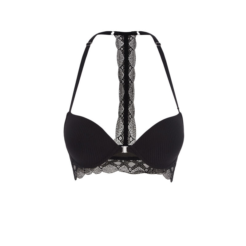 Sujetador push-up de color negro monoskiz Sujetador push-up de color negro monoskiz;