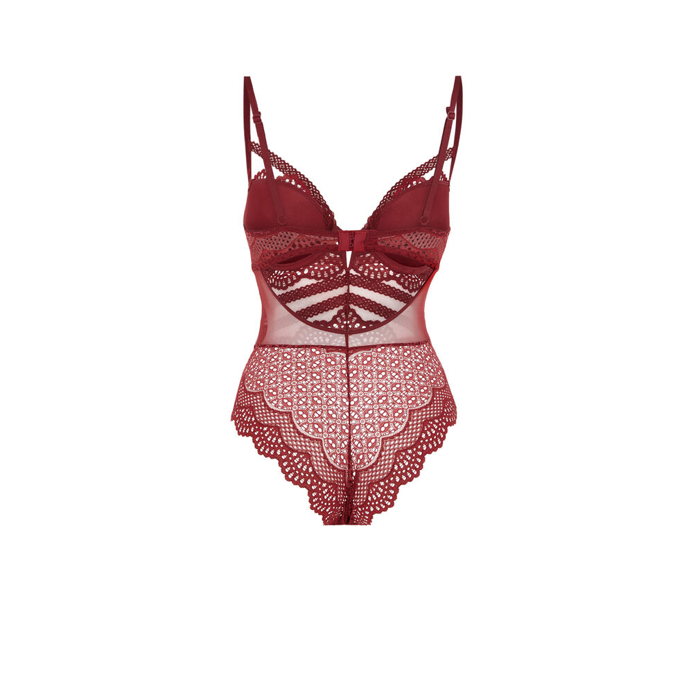 Body de encaje con cintas - rojo rojo.