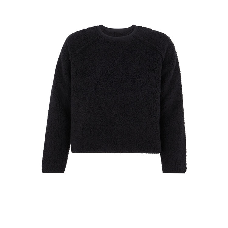 Sudadera polar reversible sherpiz negro.