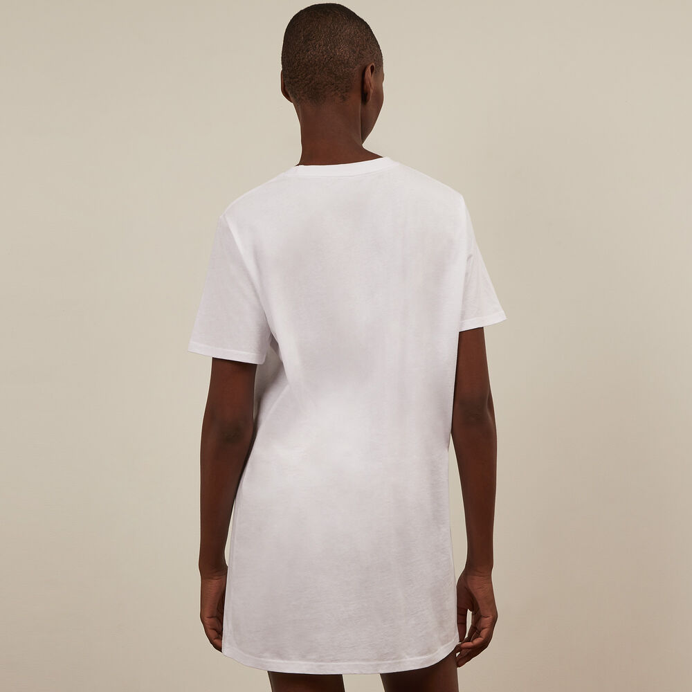 Camiseta larga de manga corta rey le&oacute;n - blanca blanco.