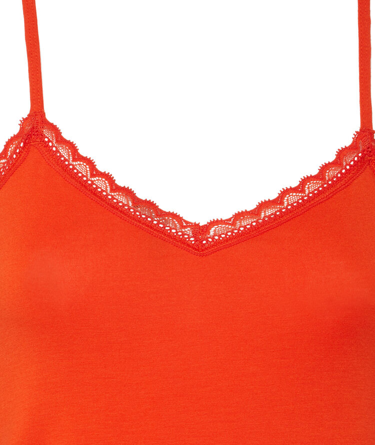Top de punto con tirantes finos - rojo rojo.