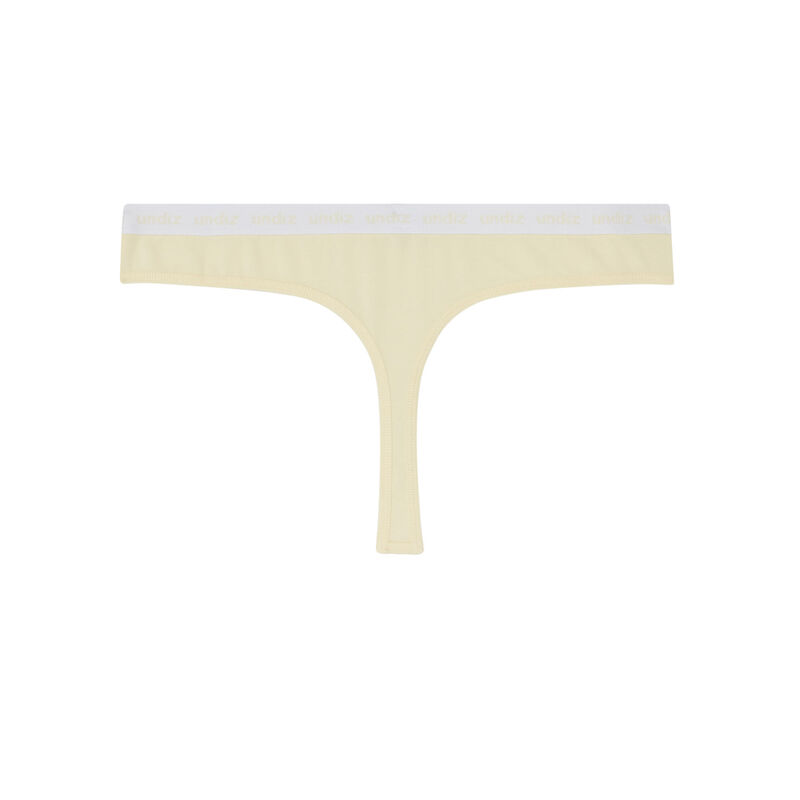 braguita tanga de algodón con detalle elástico - beige braguita tanga de algodón con detalle elástico - beige;