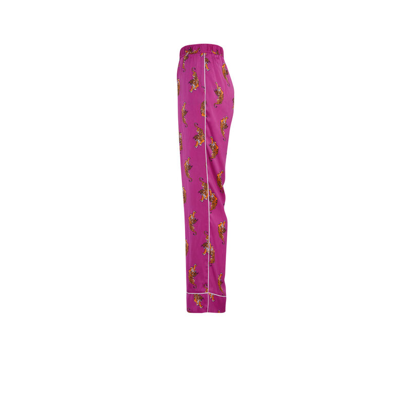 pantalón satinado con estampado de tigre tunichiniz pantalón satinado con estampado de tigre tunichiniz;