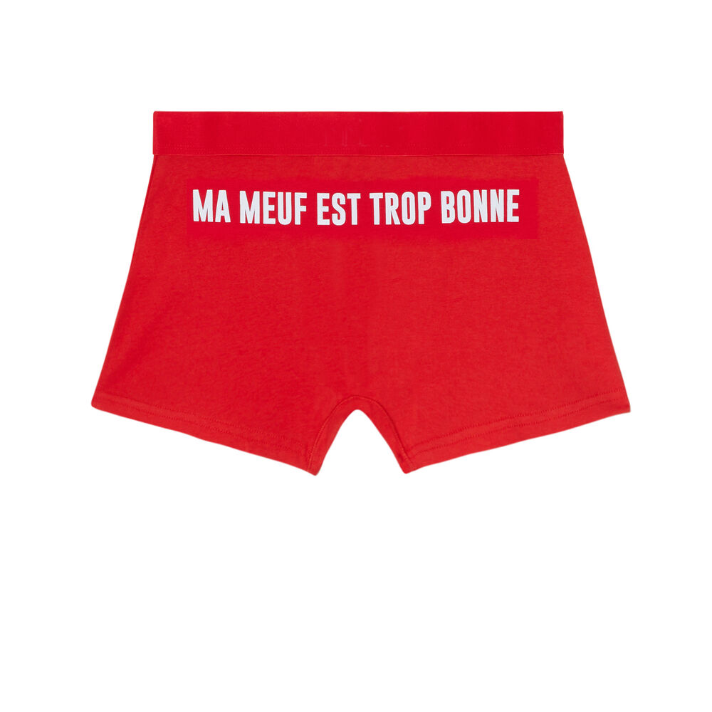 Bóxer con estampado ma meuf est une reine - rojo rojo.