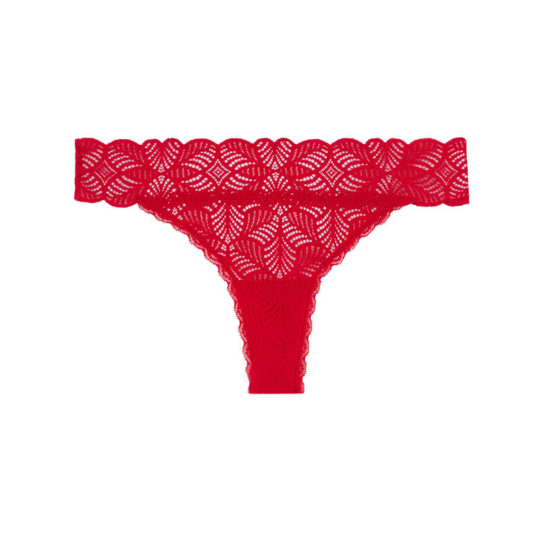 Braguita tanga totalmente de encaje - roja Braguita tanga totalmente de encaje - roja;