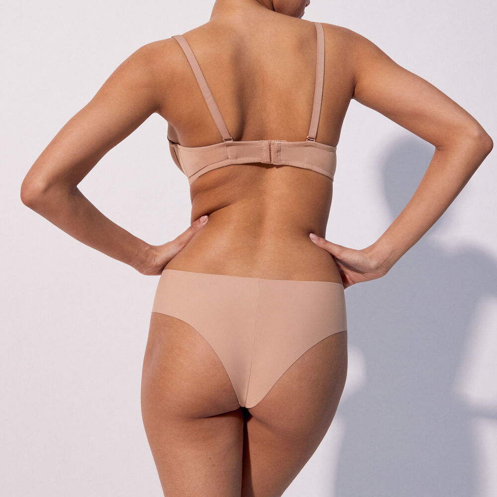 Sujetador bandeau de microfibra - nude beis.