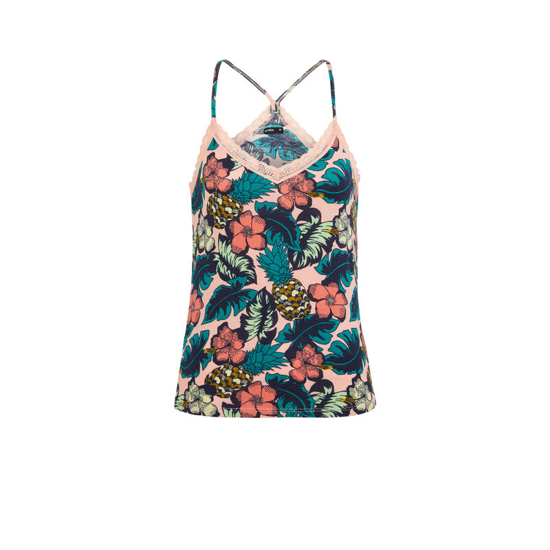 Top con estampado de flores - salmón Top con estampado de flores - salmón;