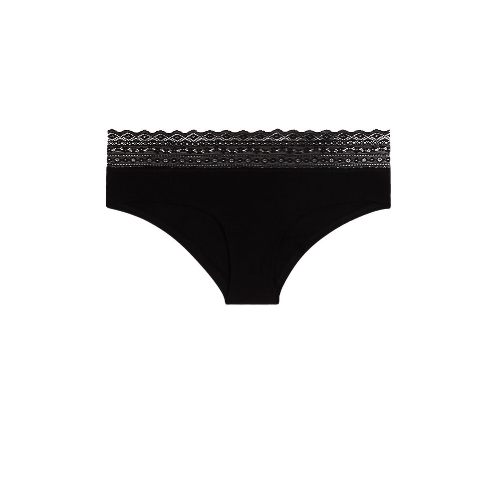 Braguita culotte de algodón lisa waistiz negro.