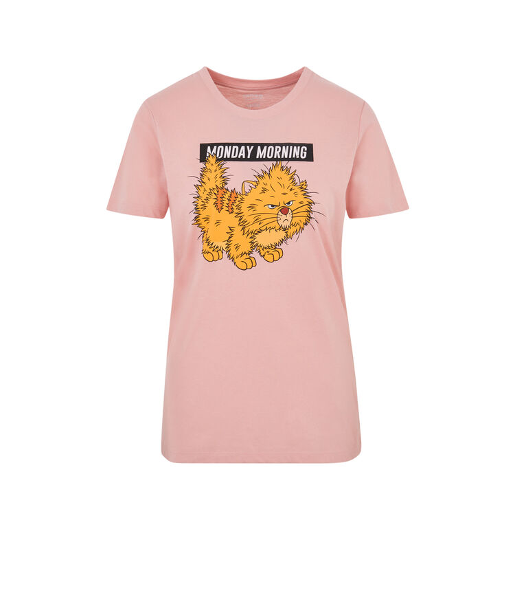 Top de manga corta con estampado de toulouse de los aristogatos nompndayiz rosa.