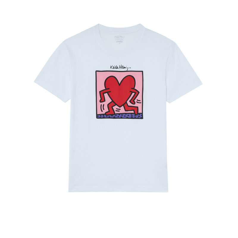 top con estampado de corazones Keith Haring - blanco top con estampado de corazones Keith Haring - blanco;
