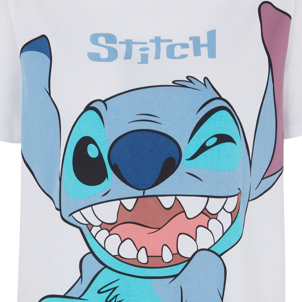 Camiseta larga stitch - blanca blanco.