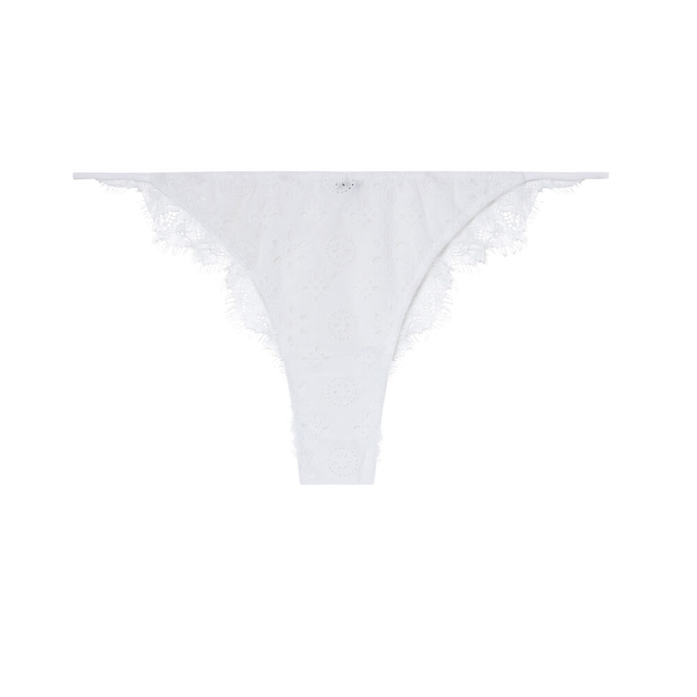 Braguita con efecto bikini con bordados ingleses - blanco blanco.