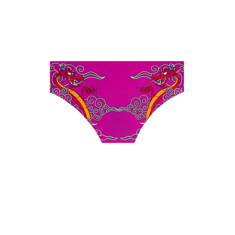 Shorty en micro imprimé mushu mushuiz fuchsia.