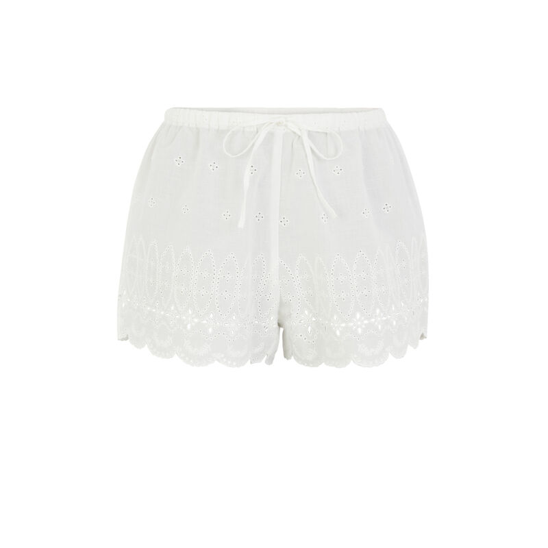 Short de algodón bordado - blanco Short de algodón bordado - blanco;