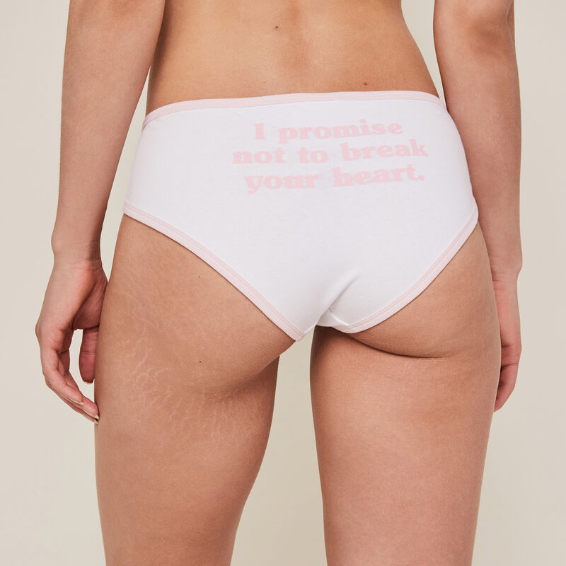 Braguita culotte de algodón con mensaje - blanca Braguita culotte de algodón con mensaje - blanca;