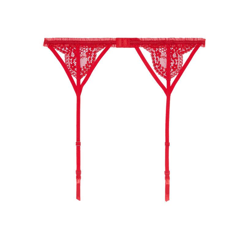 Liguero con pliegues y encaje - rojo Liguero con pliegues y encaje - rojo;