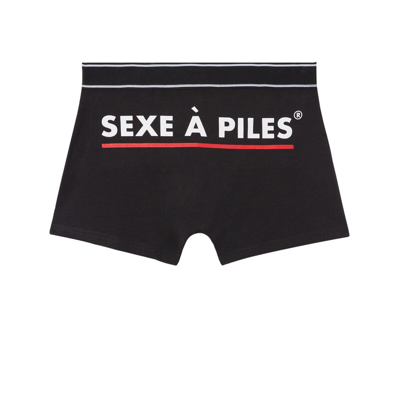 Bóxer con mensaje sexo con pilas - negro Bóxer con mensaje sexo con pilas - negro;