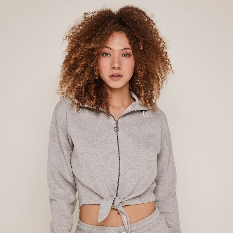 Sudadera con capucha y cremallera - gris Sudadera con capucha y cremallera - gris;
