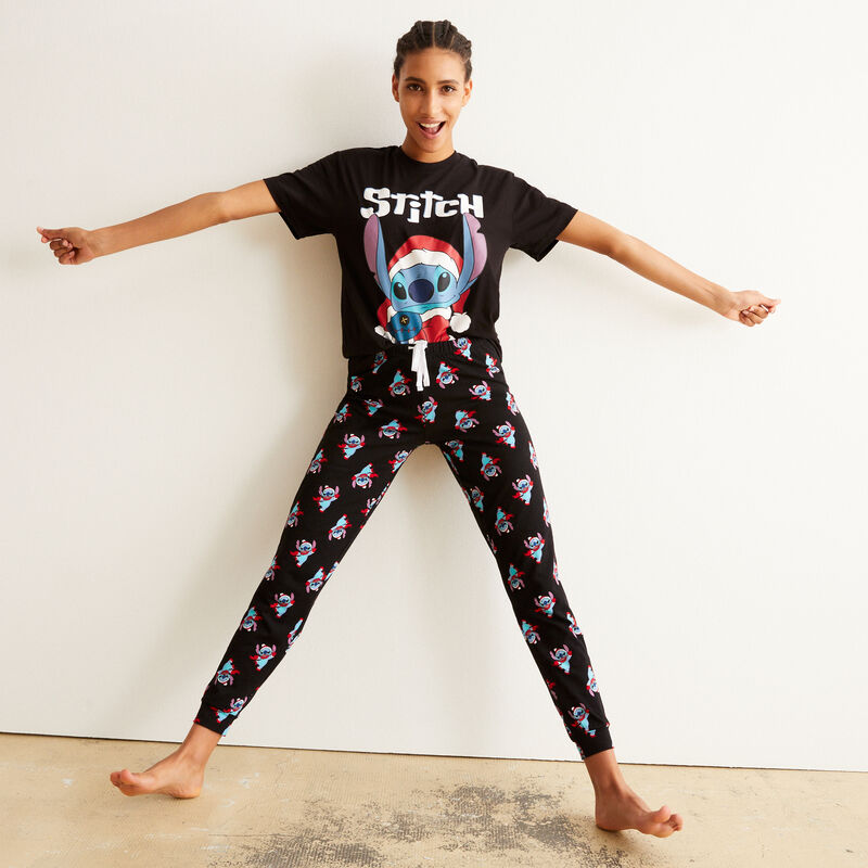 pantalón con motivos de Stitch - negro pantalón con motivos de Stitch - negro;
