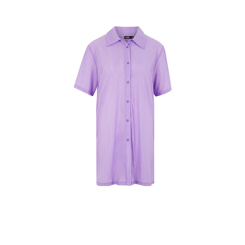 Vestido de manga corta metalizado - lilas morado.
