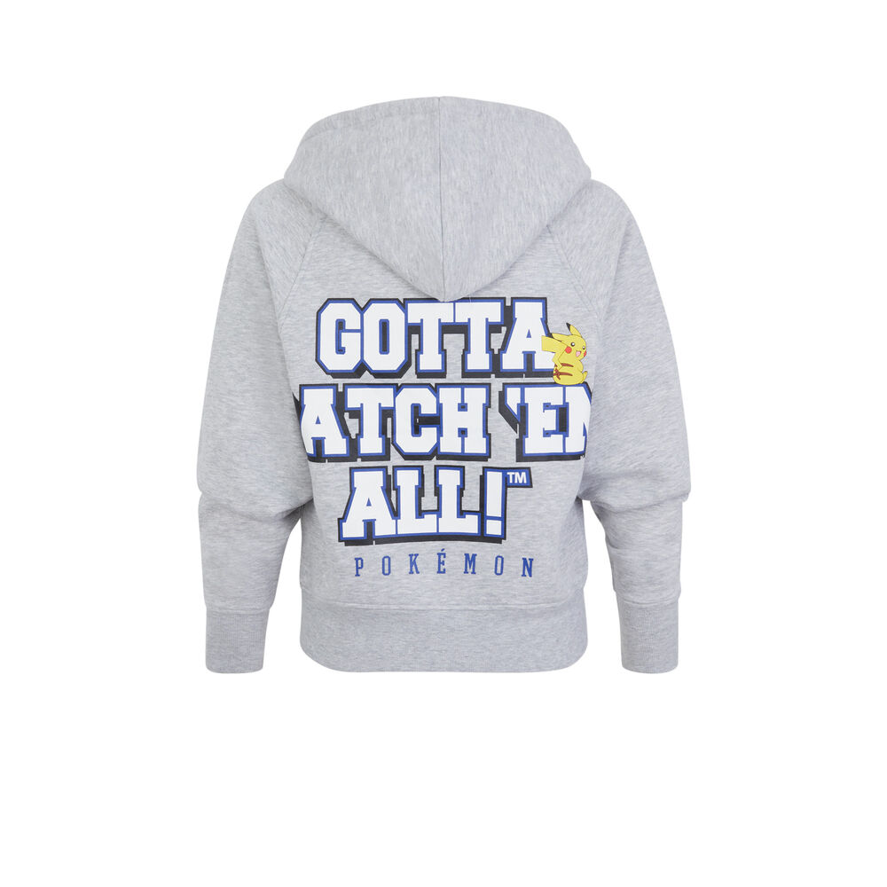 Sudadera con capucha de pokemon - gris grey.