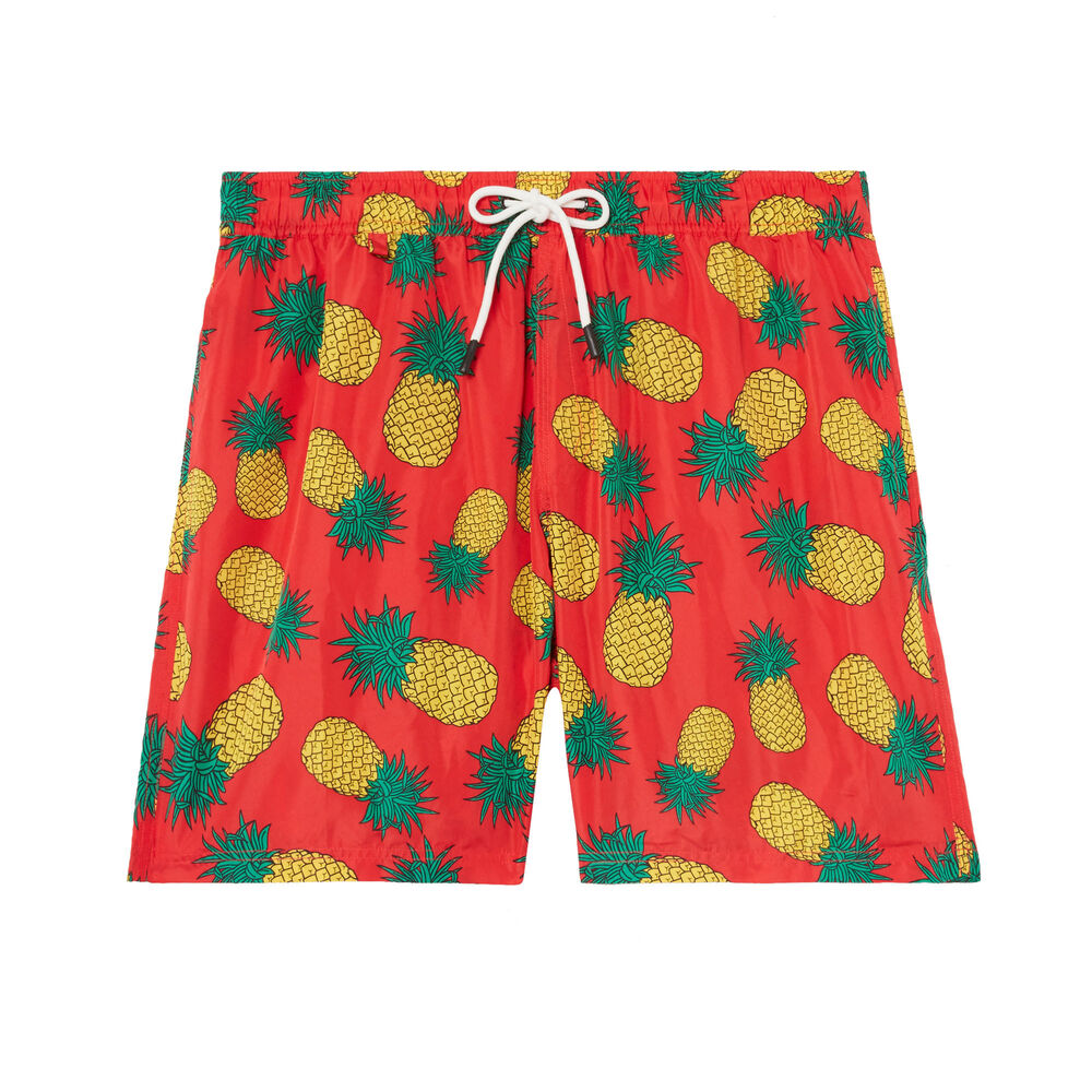 Shorts de baño con estampado de piñas - rojo rojo.
