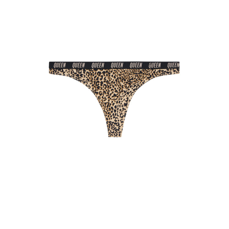 Tanga con microestampado de leopardo widcatiz carne.