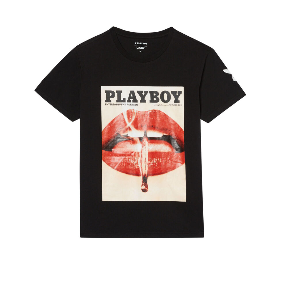 Top con estampado playboy - negro negro.