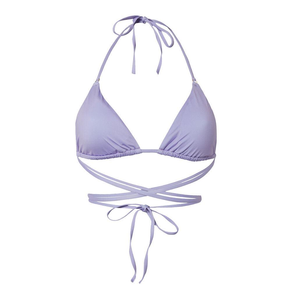 Parte de arriba de bikini triángulo de doble vuelta - morada morado.