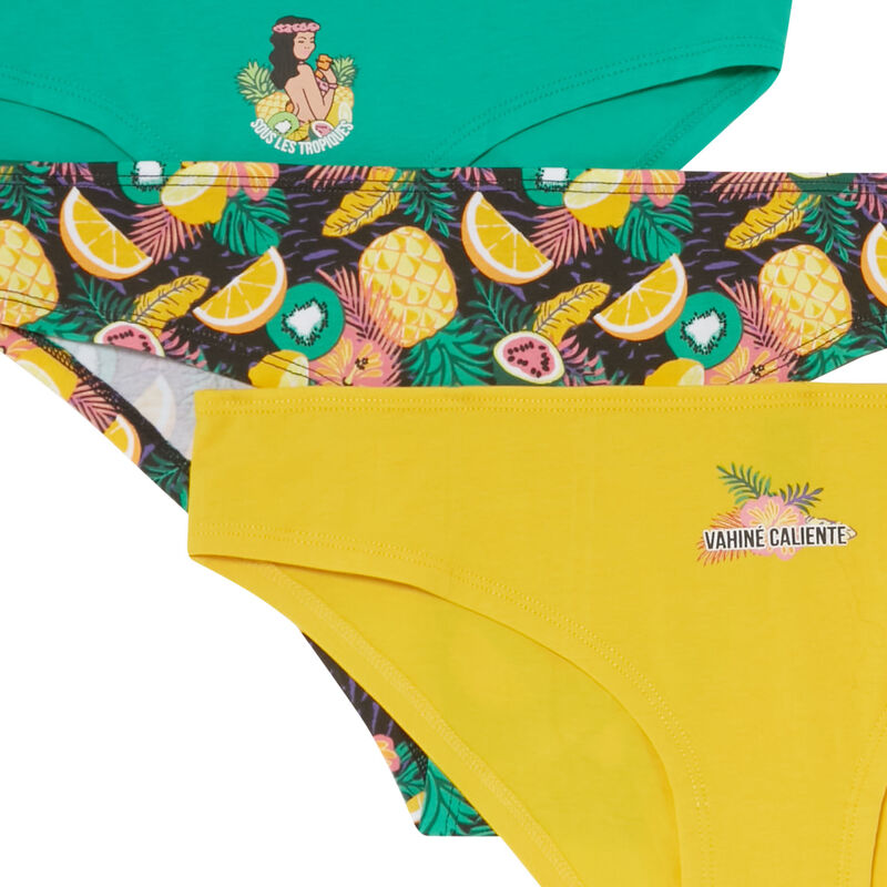 Juego de 3 braguitas hawaianas - verde Juego de 3 braguitas hawaianas - verde;