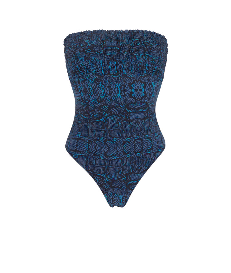 Bañador de una sola pieza con estampado de serpiente - azul azul.
