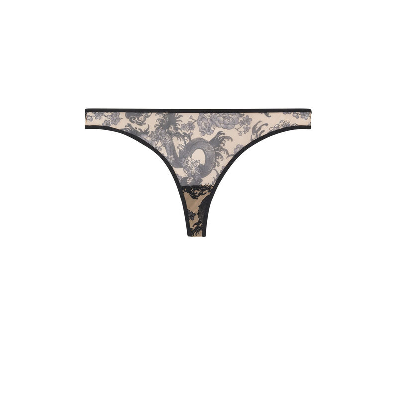 String de tul impreso sakuriz noir.